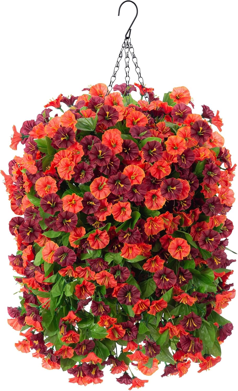 Vibrant Artificial Purple Morning Glory Hanging Basket - Image 7