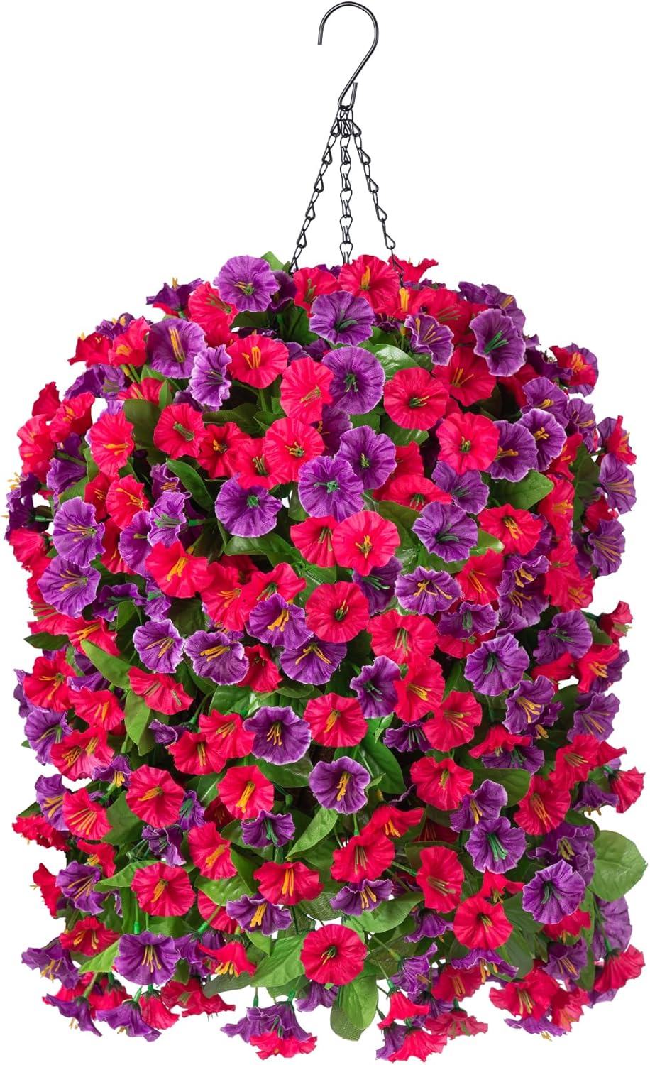 Vibrant Artificial Purple Morning Glory Hanging Basket - Image 8
