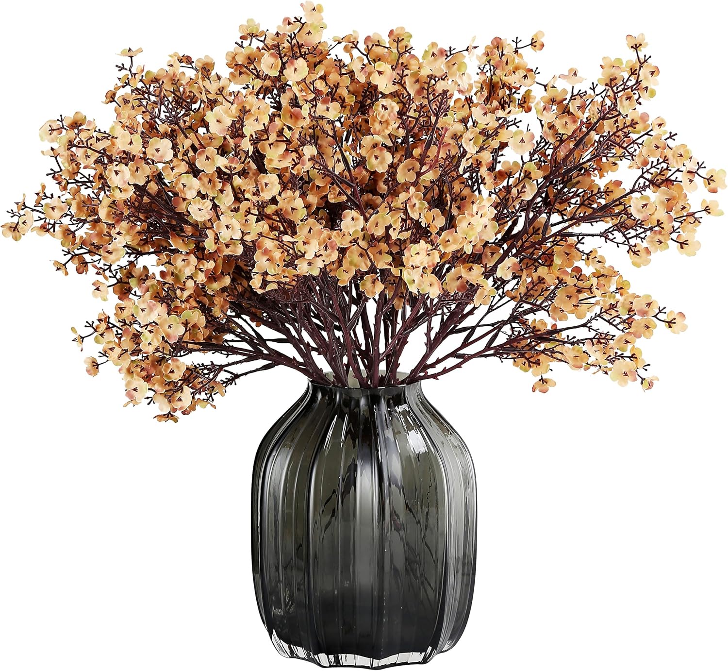 Jaky-global Babys Breath Orange Silk Artificial Flowers 6 Bundle European Fake Silk Plants Decor Wedding Party Farmhouse Decoration Bouquets Real - Image 10
