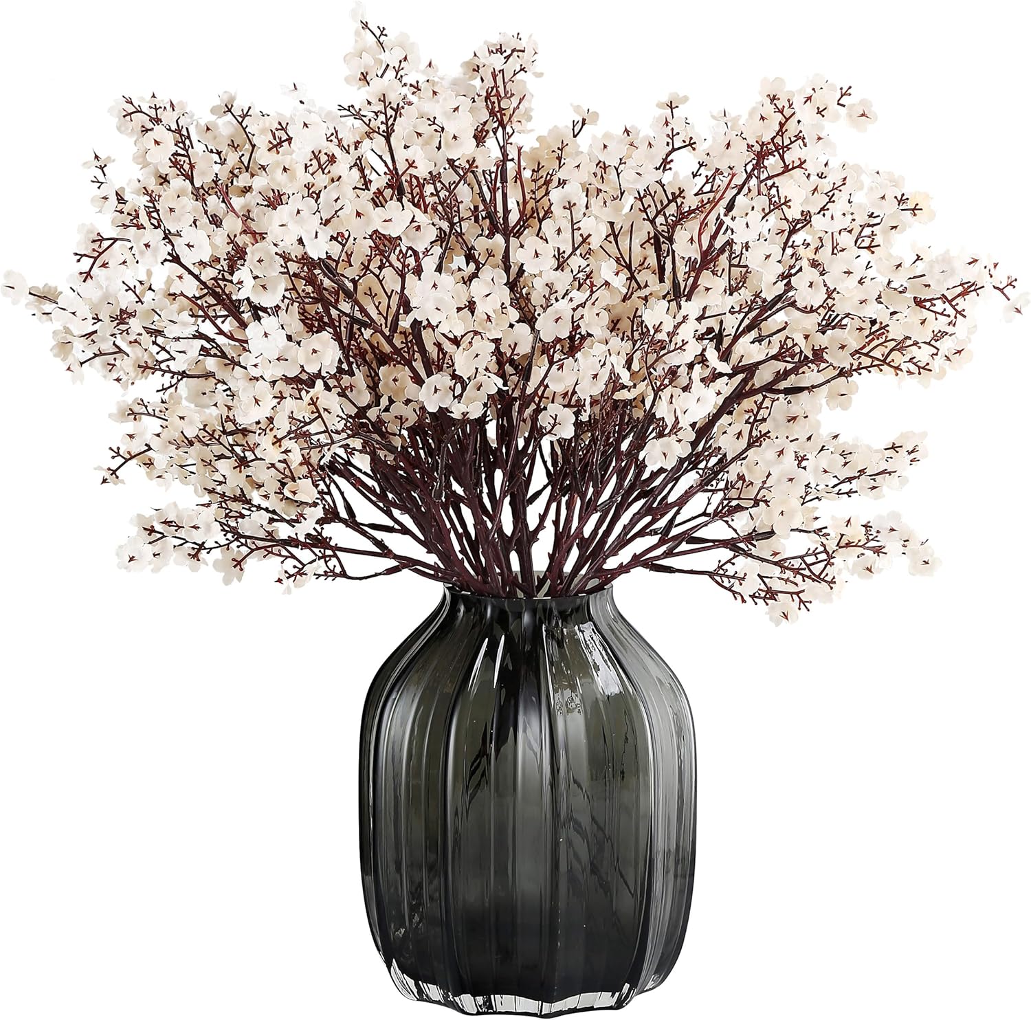 Jaky-global Babys Breath Orange Silk Artificial Flowers 6 Bundle European Fake Silk Plants Decor Wedding Party Farmhouse Decoration Bouquets Real - Image 18