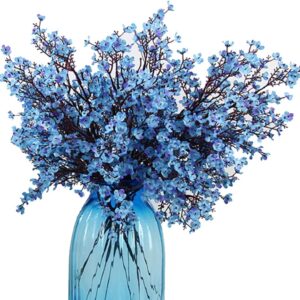 Jaky-global Babys Breath Orange Silk Artificial Flowers 6 Bundle European Fake Silk Plants Decor Wedding Party Farmhouse Decoration Bouquets Real - Image 21