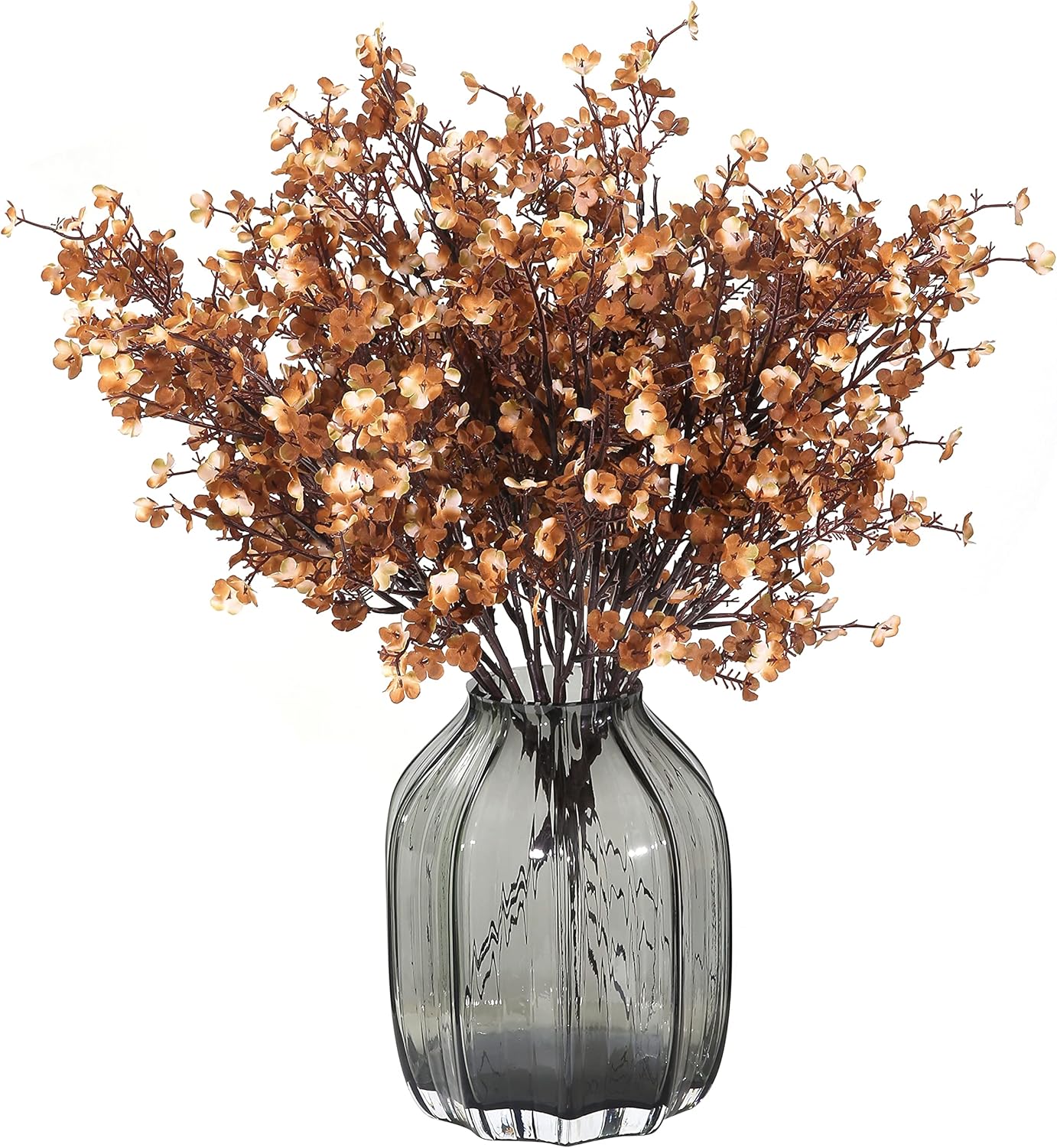 Jaky-global Babys Breath Orange Silk Artificial Flowers 6 Bundle European Fake Silk Plants Decor Wedding Party Farmhouse Decoration Bouquets Real - Image 22