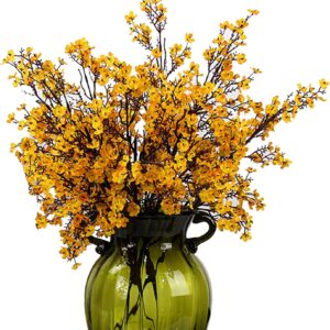 Jaky-global Babys Breath Orange Silk Artificial Flowers 6 Bundle European Fake Silk Plants Decor Wedding Party Farmhouse Decoration Bouquets Real - Image 25