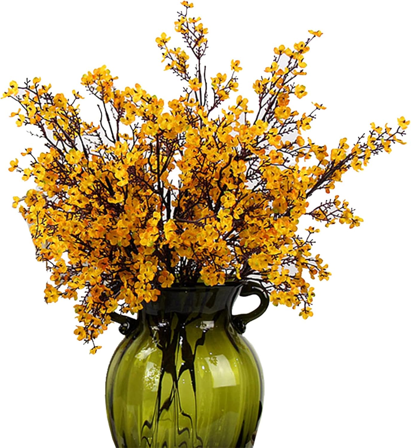 Jaky-global Babys Breath Orange Silk Artificial Flowers 6 Bundle European Fake Silk Plants Decor Wedding Party Farmhouse Decoration Bouquets Real - Image 25