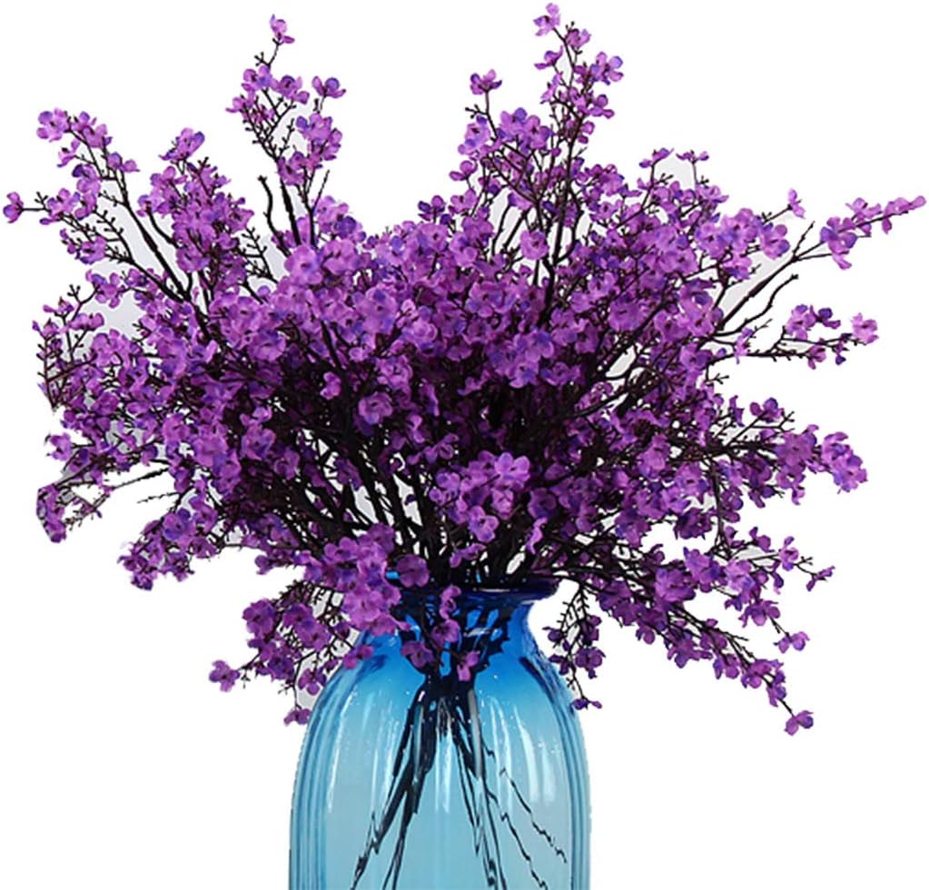 Jaky-global Babys Breath Orange Silk Artificial Flowers 6 Bundle European Fake Silk Plants Decor Wedding Party Farmhouse Decoration Bouquets Real - Image 28