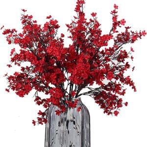 Jaky-global Babys Breath Orange Silk Artificial Flowers 6 Bundle European Fake Silk Plants Decor Wedding Party Farmhouse Decoration Bouquets Real - Image 29