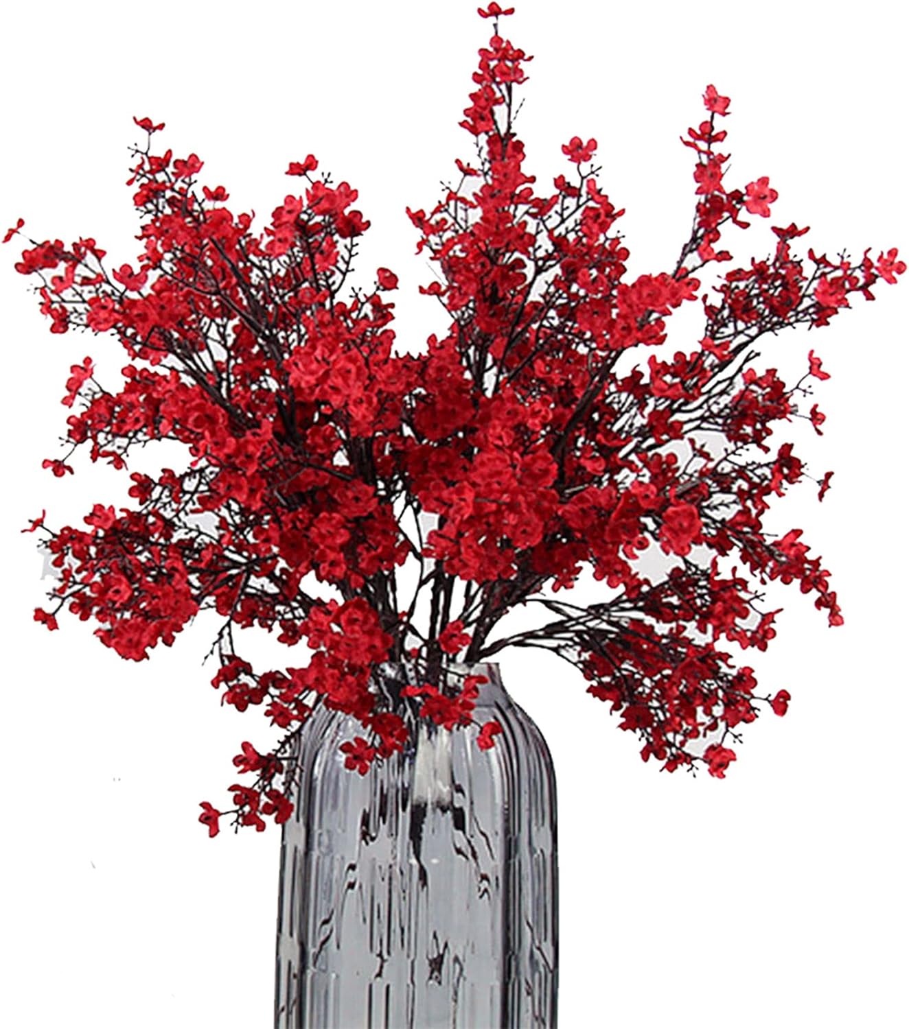 Jaky-global Babys Breath Orange Silk Artificial Flowers 6 Bundle European Fake Silk Plants Decor Wedding Party Farmhouse Decoration Bouquets Real - Image 29