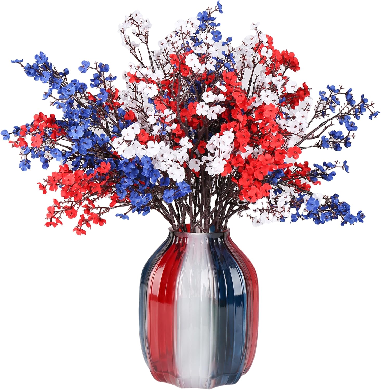 Jaky-global Babys Breath Orange Silk Artificial Flowers 6 Bundle European Fake Silk Plants Decor Wedding Party Farmhouse Decoration Bouquets Real - Image 36