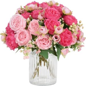 Light Pink Artificial Peony Flower Bouquet - Image 10