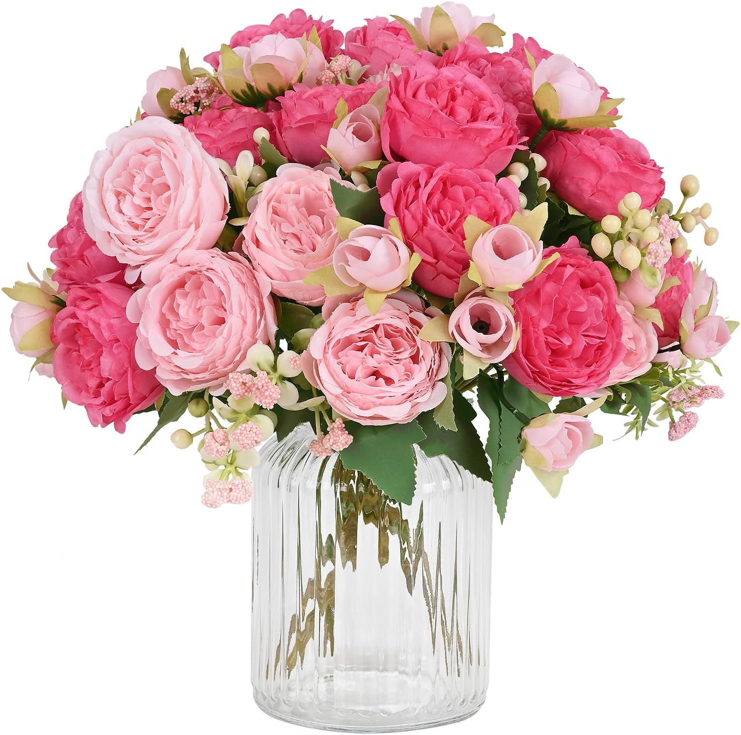 Light Pink Artificial Peony Flower Bouquet - Image 10