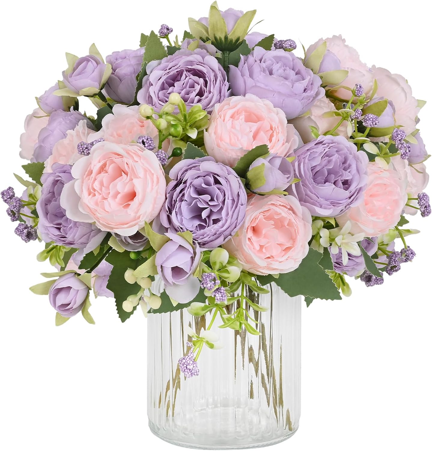 Light Pink Artificial Peony Flower Bouquet - Image 14