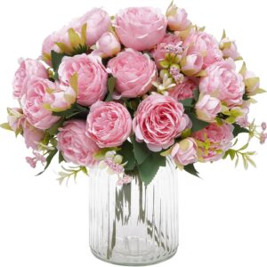 Light Pink Artificial Peony Flower Bouquet - Image 15