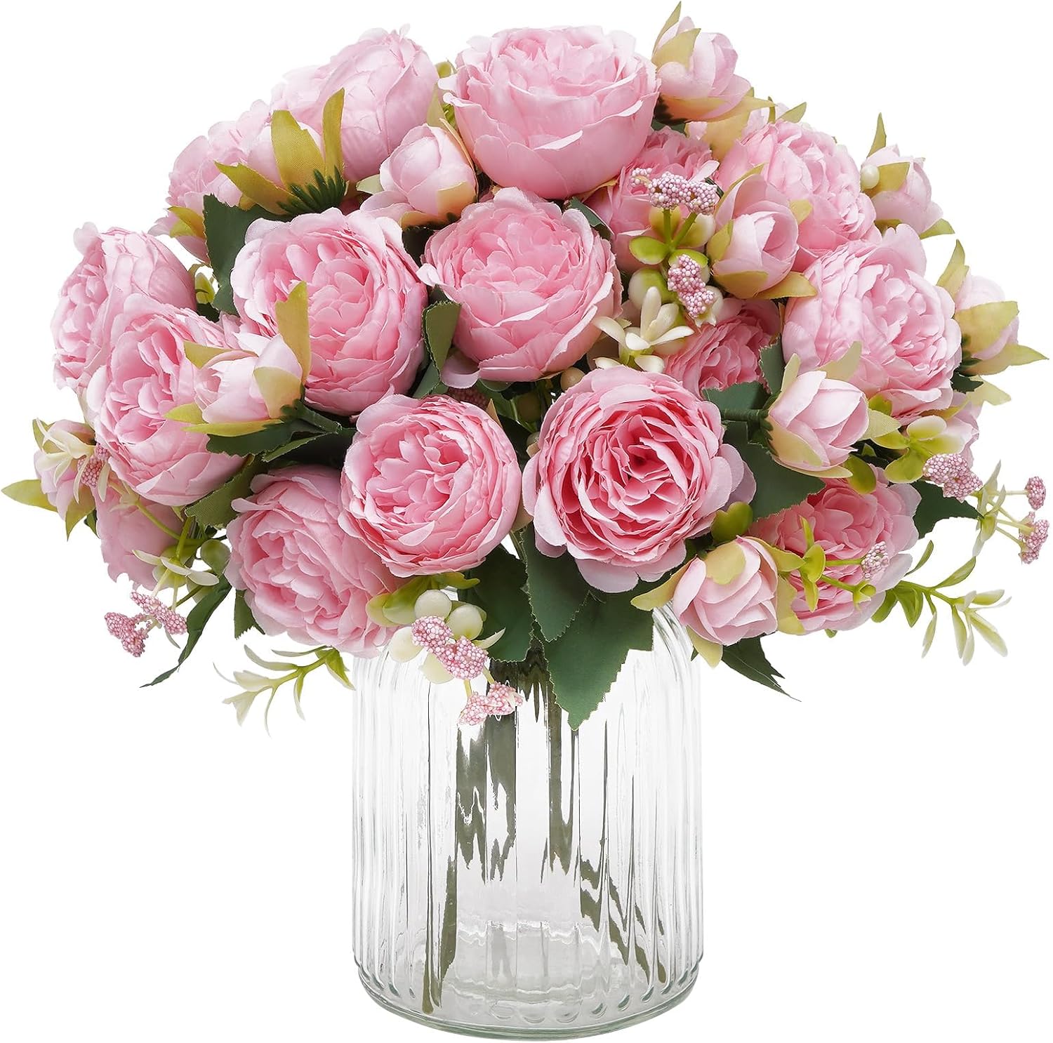 Light Pink Artificial Peony Flower Bouquet - Image 15