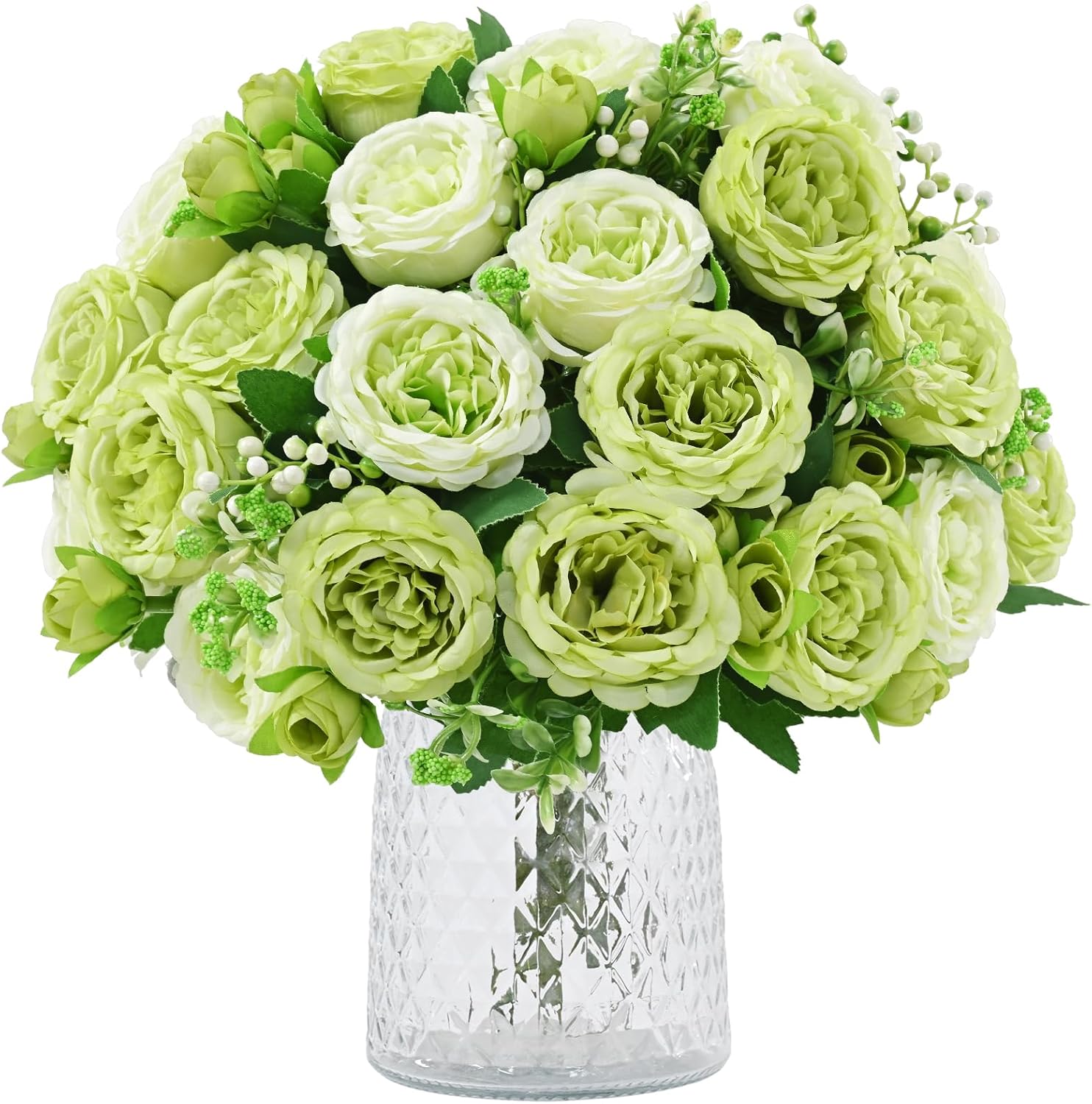 Light Pink Artificial Peony Flower Bouquet - Image 19