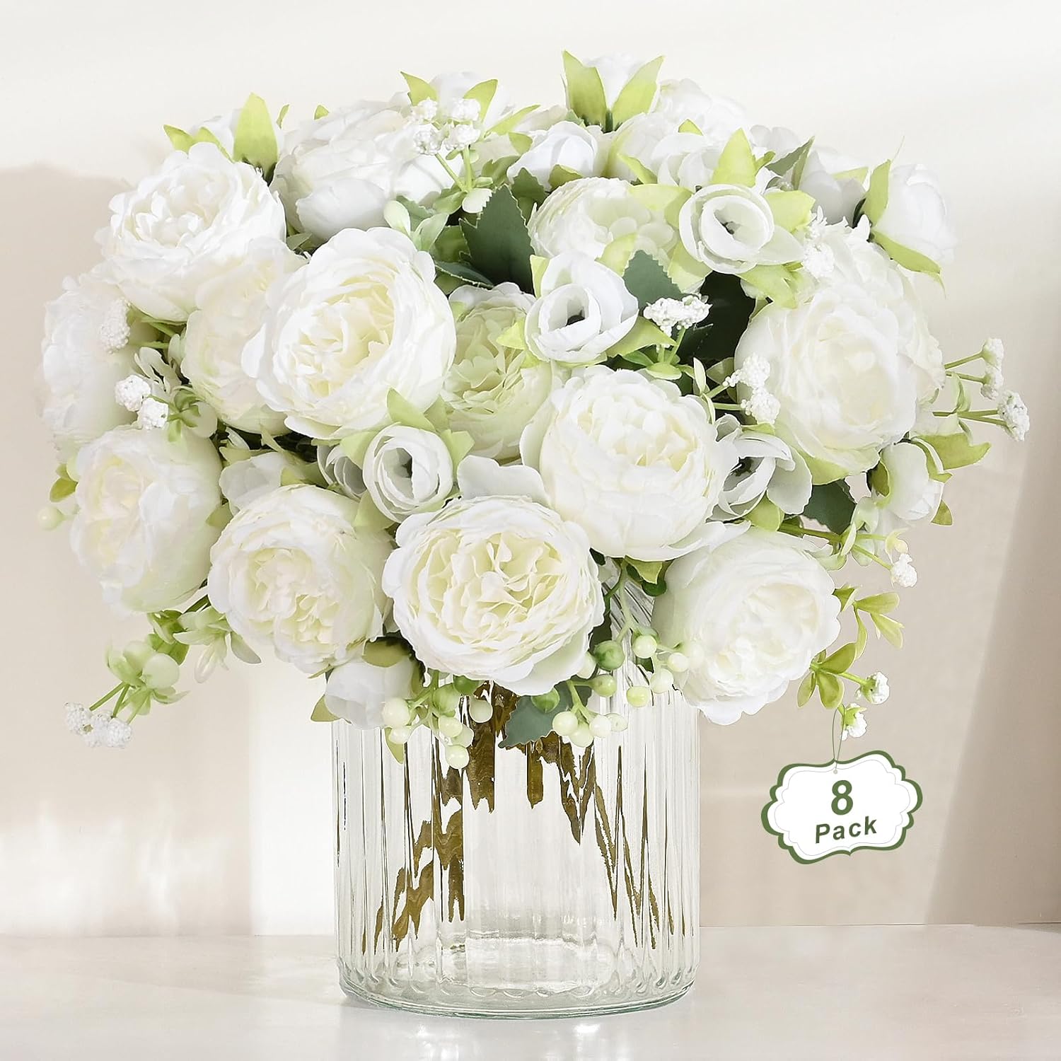 Light Pink Artificial Peony Flower Bouquet - Image 22