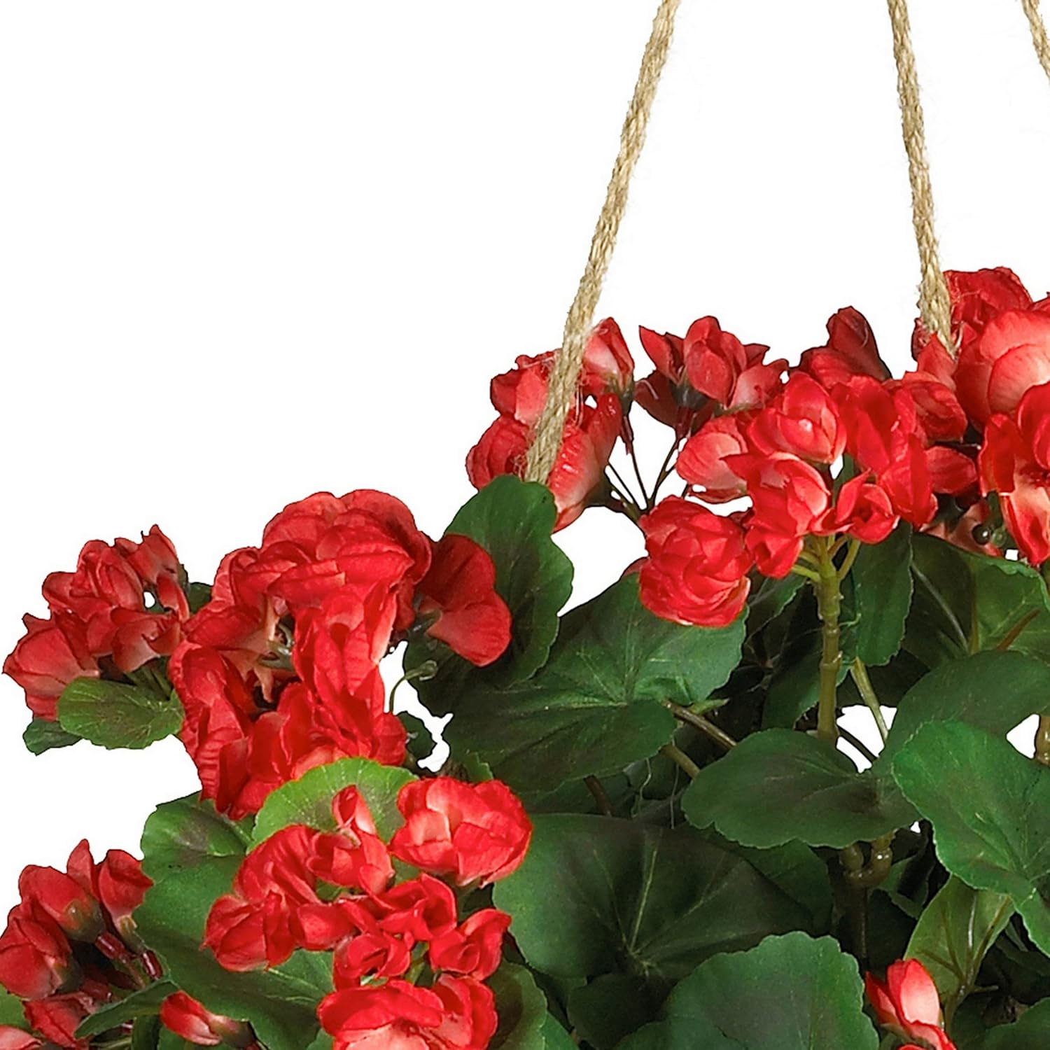 Nearly Natural 24in Artificial Geranium Hanging Basket Faux Floral Plant For Indoor Home Porch Decor, Red Product - Image 6