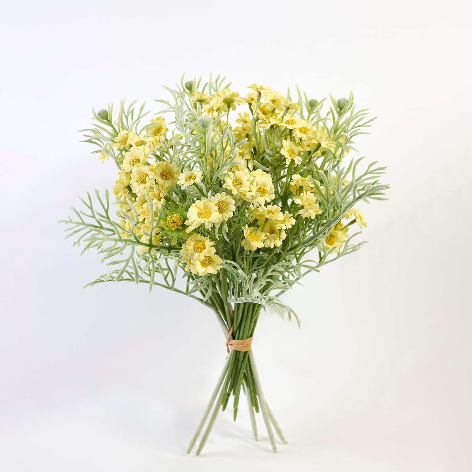 White Daisy Artificial Flower Bouquet with Green Foliage - Image 8